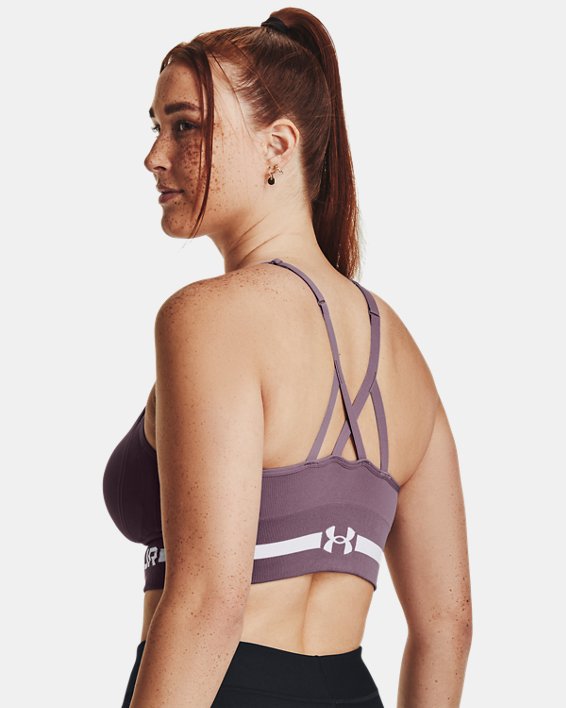 Women's UA Seamless Low Long Sports Bra in Purple image number 6